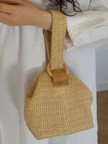 Women Vacation Casual Simple Weave Handbag | Bags